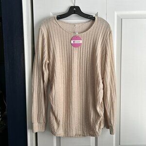 Oakgarden Women's Long Sleeve Maternity Shirt / Light Sweater *NWT, XL, APRICOT*